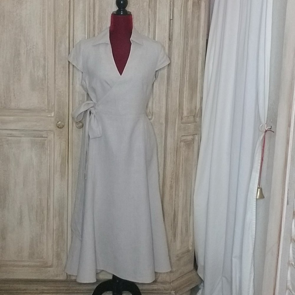 100% Linen Wrap Dress from Paris*